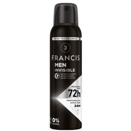 Desodorante aerosol francis 200ml men invisible