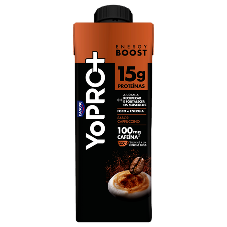 Suplemento Alimentar Líquido Cappuccino Yopro Energy Boost Caixa 250ml 360-2