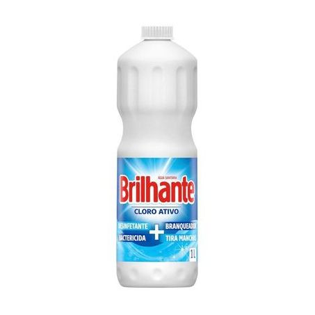 Água Sanitária Brilhante Cloro Ativo Frasco 1lt