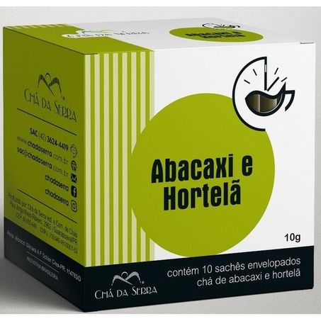 CHÁ ABACAXI E HORTELÃ DA SERRA C/10 SAQUINHOS ENVELOPADOS
