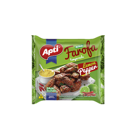 Farofa apti 200g temperada limao com pimenta