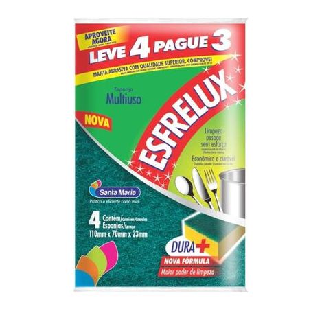 Esponja Sta Maria Esfrelux Multiuso Embalagem 4UN