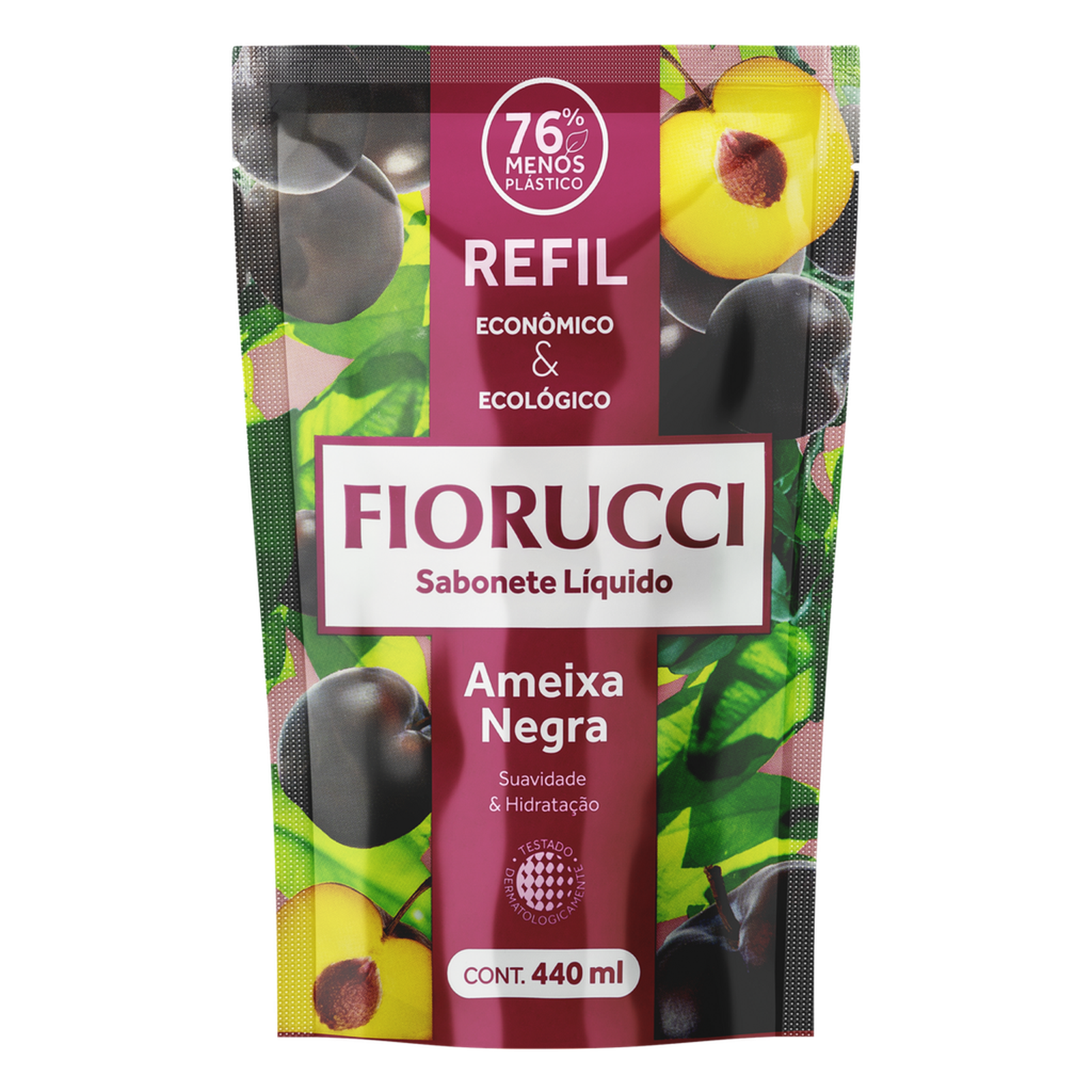 Sabonete Líquido Ameixa Negra Fiorucci Sachê 440ml Refil Econômico