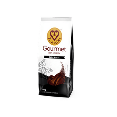 Café moído gourmet dark 3 corações 250g