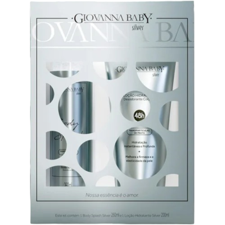 Kit giovanna baby silver body splash 260ml + loção hidratante 200ml