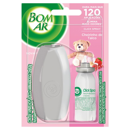 Purificador de Ar Bom Ar 12ml - Click Spray - Talco - Aparelho