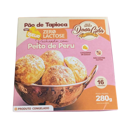 Pão de Tapioca Dona Cida c/ Peito de Peru Zero Lactose 280g
