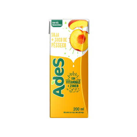 Bebida à base de soja pêssego ades 200ml