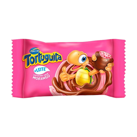 Chocolate Arcor Tortuguita Ao Leite Recheio Morango 15,5g 
 