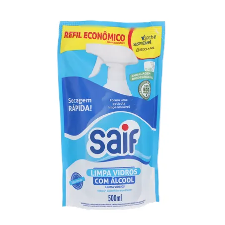 LIMPA VIDROS SAIF LEVE 500ML PAGUE 400ML SACHÊ 360-35