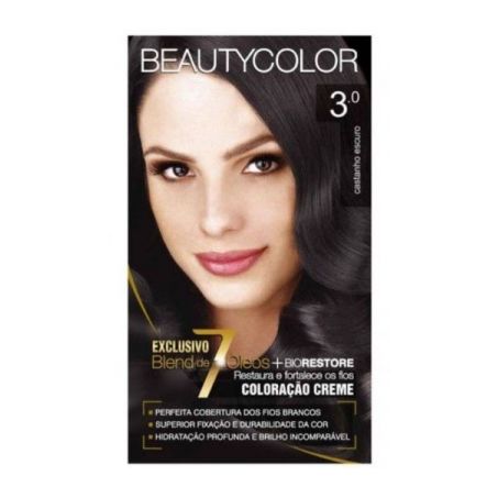 Tintura de Cabelo Beauty Color 3.0 Castanho Escuro Embalagem 1UN