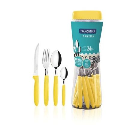 CONJ.TRAMONTINA IPANEMA TALHERES INOX C/24PCS