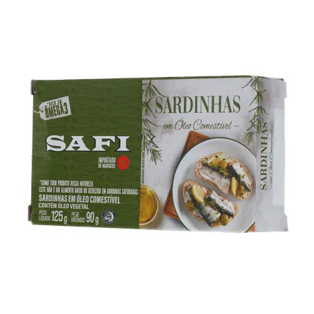 SARDINHA IMPORTADA MARROQUINA SAFI COM ÓLEO CAIXA 125G 360-3