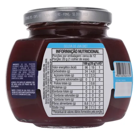 GELEIA BOM PRINC 230G DIET UVA  360-17