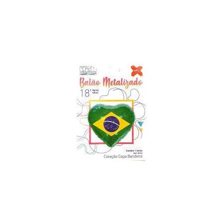 BALAO MAKE+ COPA DO MUNDO CORACAO BANDEIRA 5 CM   