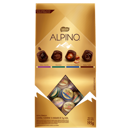Bombom Nestlé Alpino Sortidos 15un Caixa 195g 
 
