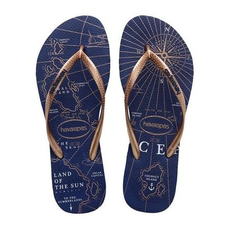 HAVAIANAS SLIM NAUTICAL BRANCO/MARINHO 37/38