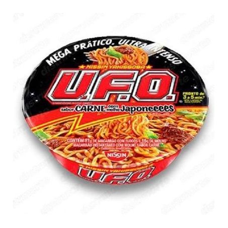 Macarrão instantâneo nissin ufo sabor carne com molho japonês 97g