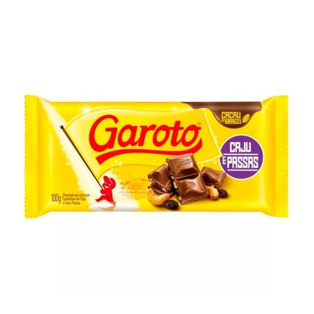 Choc garoto 100g caju/passas