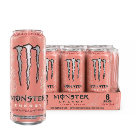 Energetico monster pcc/06x473ml lata ultra peachy keen