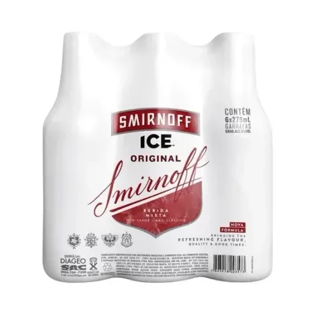 Vodka smirnoff ice 275ml caixa com 6 unidades