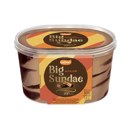 Sorvete Gebon 1,5lt Big Sundae Alfajor