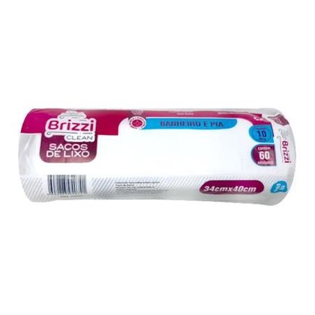 Saco Lixo Brizzi 60un 10l Rolo Banheiro Pia