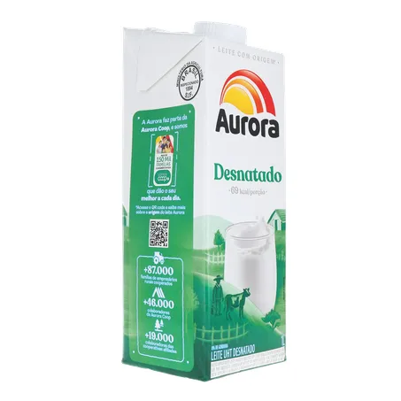Leite aurora desnatado 1l 360-31