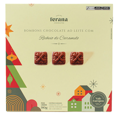 Bombons Ferana Ao Leite Recheado Com Recheio de Caramelo 90g