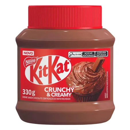 Creme Cacau Nestle 330g Kit Kat Crunchy e Creamy