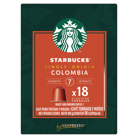 Café em Cápsula Torrado e Moído Colômbia Starbucks 101g 18 Unidades