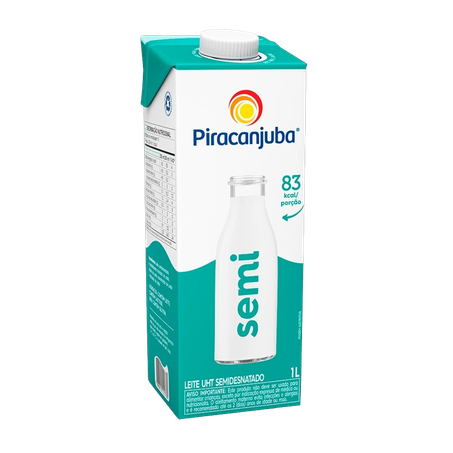 LEITE PIRACANJUBA SEMIDESNATADO UHT 1L