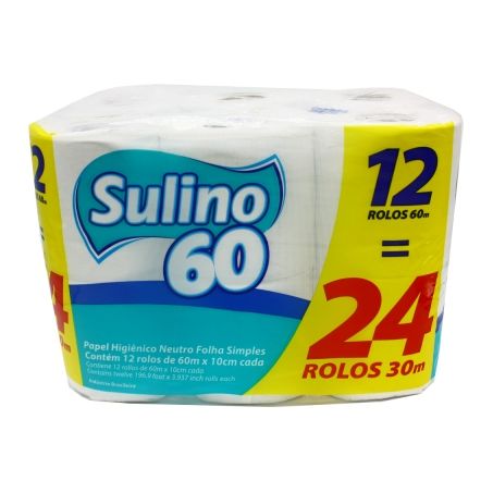 Papel Higiênico Sulino Folha Simples Com 12 30MT