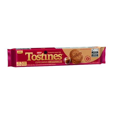 Biscoito rech nestle tostines cappuccino 93g.