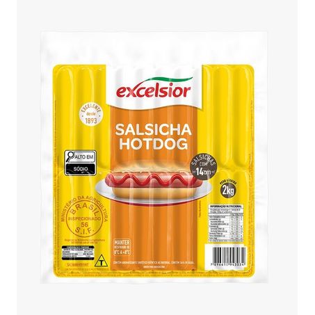 SALSICHA EXCELSIOR  2KG 14CM HOT DOG
