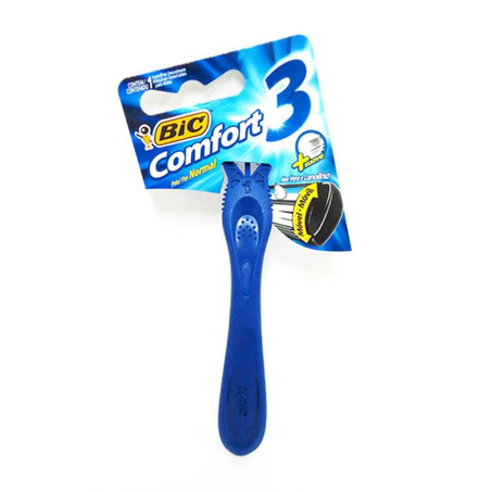 Aparelho barbear bic un comf3 normal azul