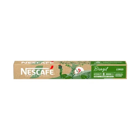 Café em Cápsula Torrado e Moído Nescafé Farmers Origins Lungo Brazil Caixa com 10un - 52gr