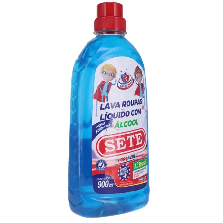 Lava roupas sete com alcool azul 900ml 360-32