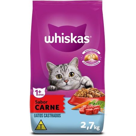 Racao Whiskas 2.7kg Gatos Castrados Carne