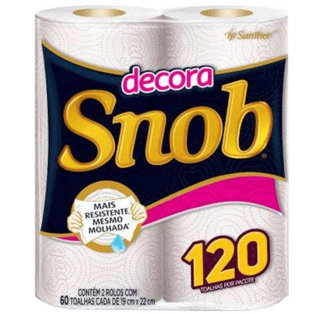 Toalha papel snob 19x22 c/2 rolos