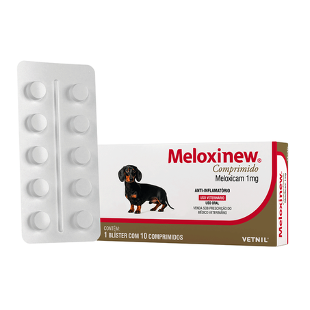 Anti-Inflamatório Meloxinew 1mg Vetnil 10 comprimidos
