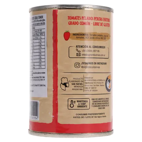 TOMATE PELADO IMPORTADO DA ARGENTINA VIGENTE LATA 230G 360-20