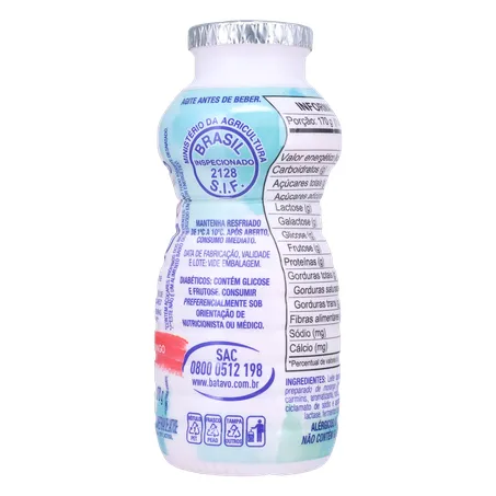 Bebida Láctea Fermentada Batavo Pense Zero Morango 170g 360-10