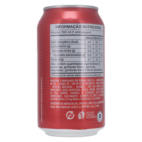 REFRIGERANTE FRUKI COLA LATA 350ML 360-13
