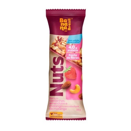 Barra de Proteína Nuts Castanhas e Morango 25g