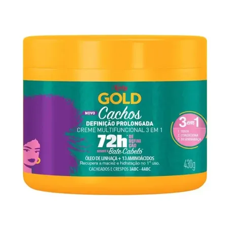 Creme de tratamento niely gold 430g cachos