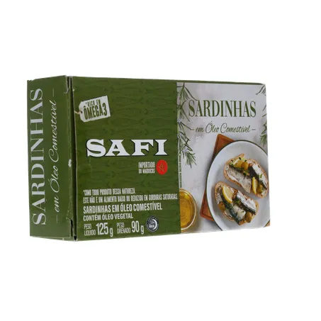 SARDINHA IMPORTADA MARROQUINA SAFI COM ÓLEO CAIXA 125G 360-32