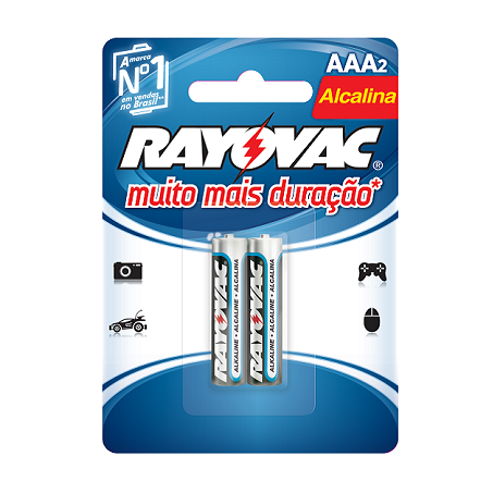Pilha ray alcalina aaa com 2un