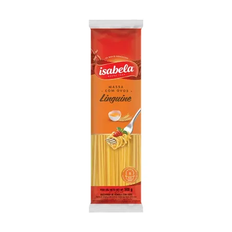 Macarrão de sêmola isabela com ovos linguine pacote 500g