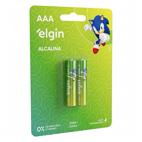 Pilha alcalina elgin aaa c/2